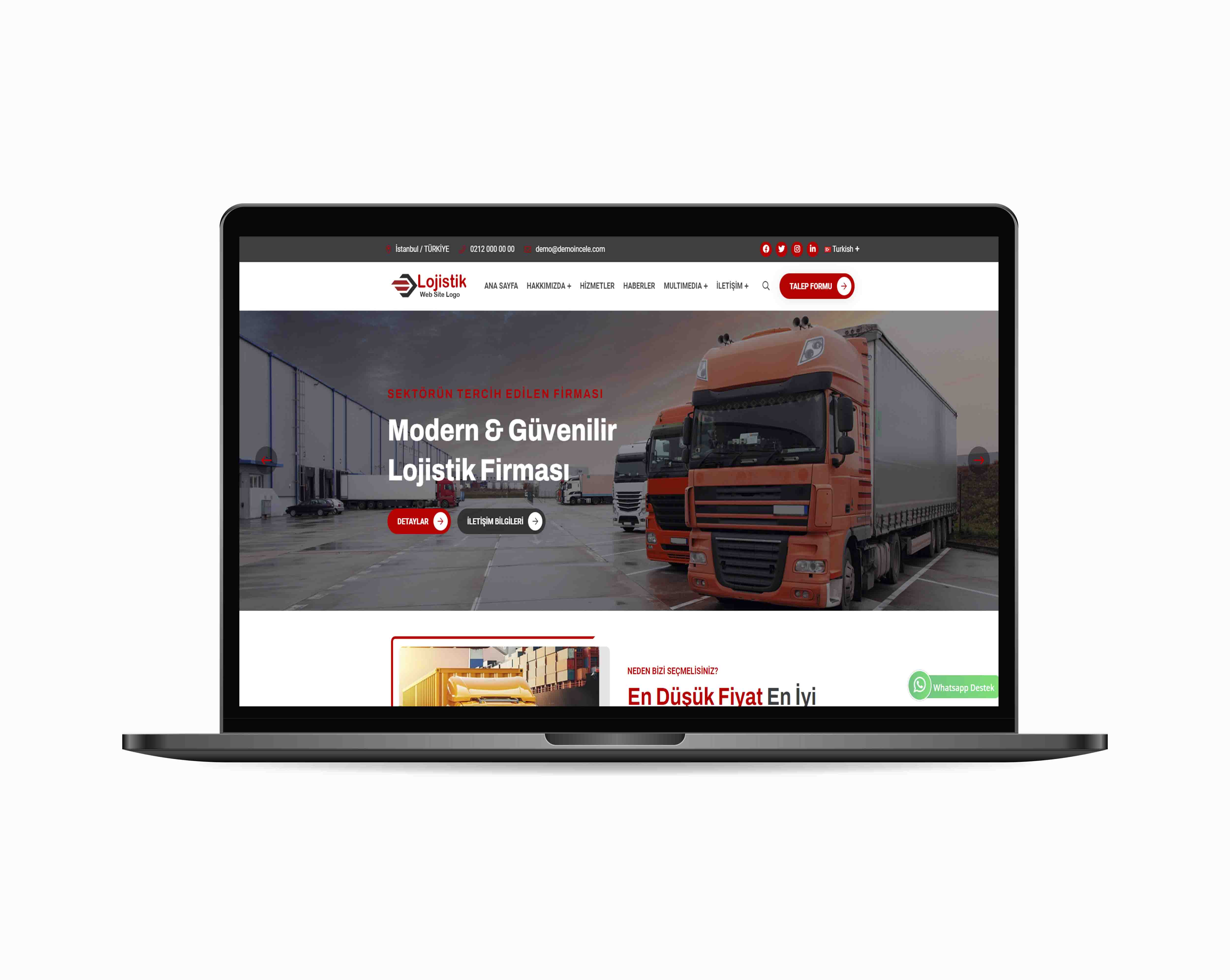 Nakliyat & Lojistik Web Tasarım Hizmeti